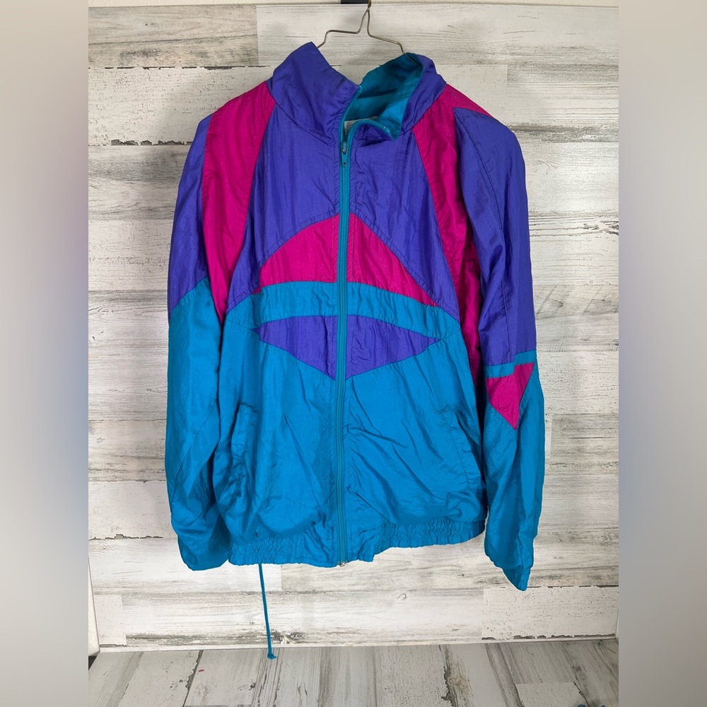 VINTAGE 90’s BOCOO colorful wind suit men’s size Large.  Complete suit